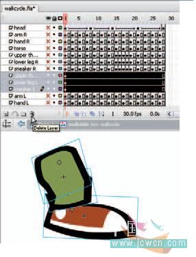 Flash cs3教程：人物行走動(dòng)畫(huà)制作技巧,PS教程,思緣教程網(wǎng)