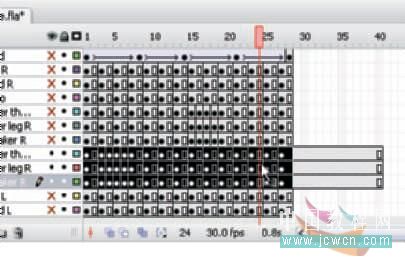 Flash cs3教程：人物行走動(dòng)畫(huà)制作技巧,PS教程,思緣教程網(wǎng)