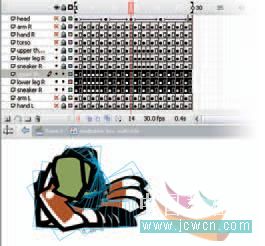 Flash cs3教程：人物行走動(dòng)畫(huà)制作技巧,PS教程,思緣教程網(wǎng)