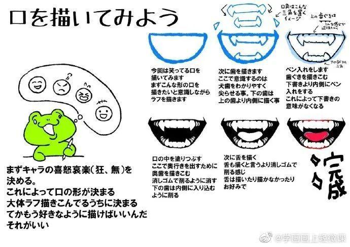 手繪動(dòng)漫設(shè)計(jì)嘴巴、舌頭，畫法分享