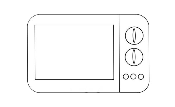 彩色微波爐簡(jiǎn)筆畫畫法步驟圖片