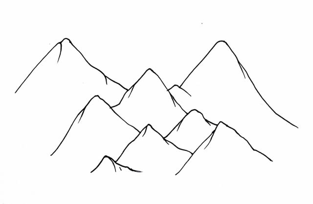 兒童畫喜馬拉雅山簡筆畫畫法步驟教程