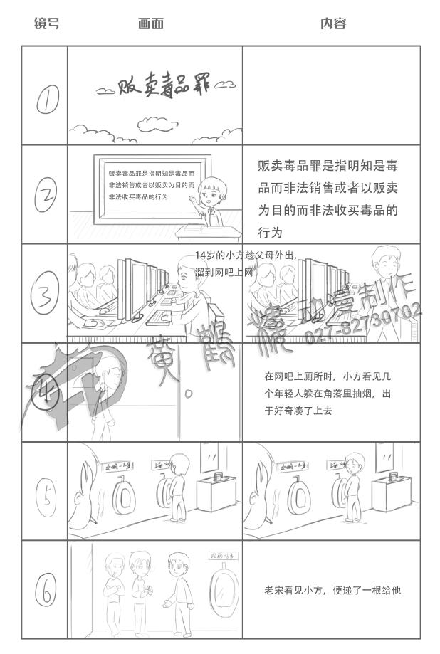 動(dòng)畫制作《販賣毒品罪》法制宣傳科普動(dòng)畫片線稿分鏡設(shè)計(jì)